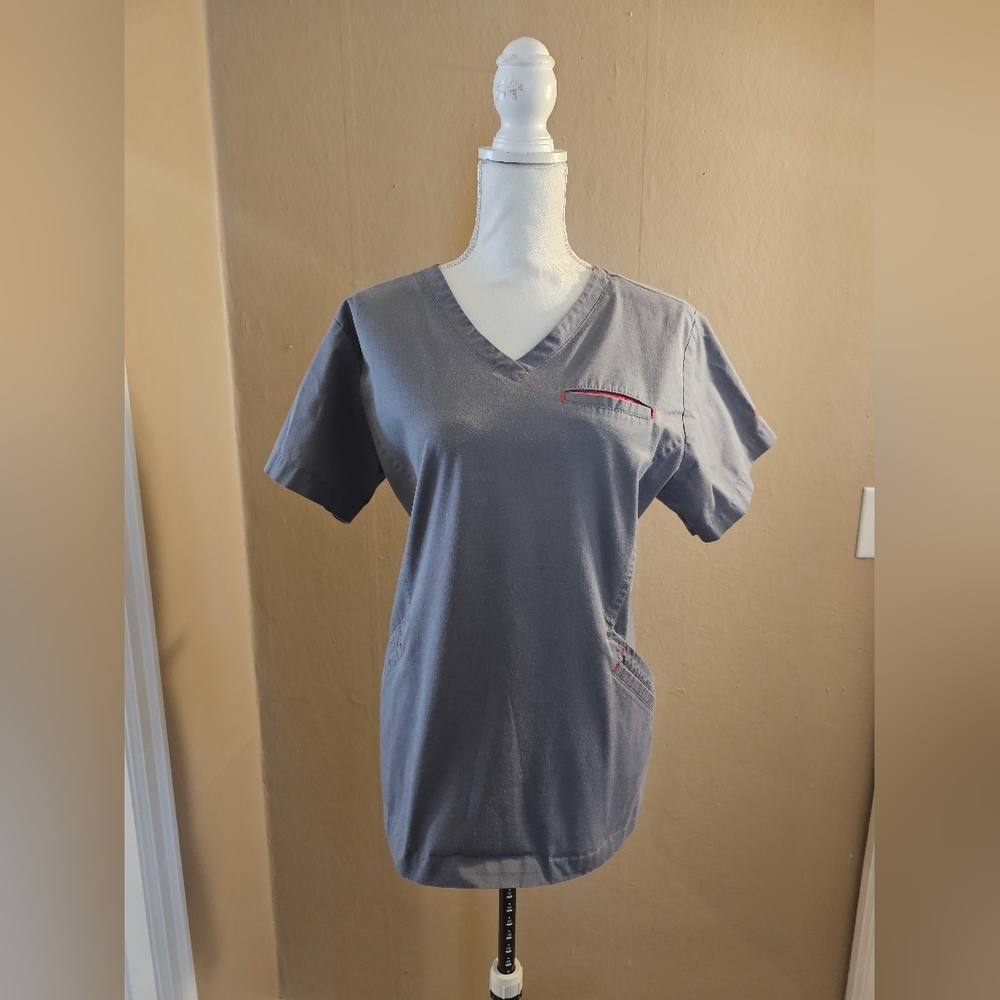 Womens Grey Scrub Top